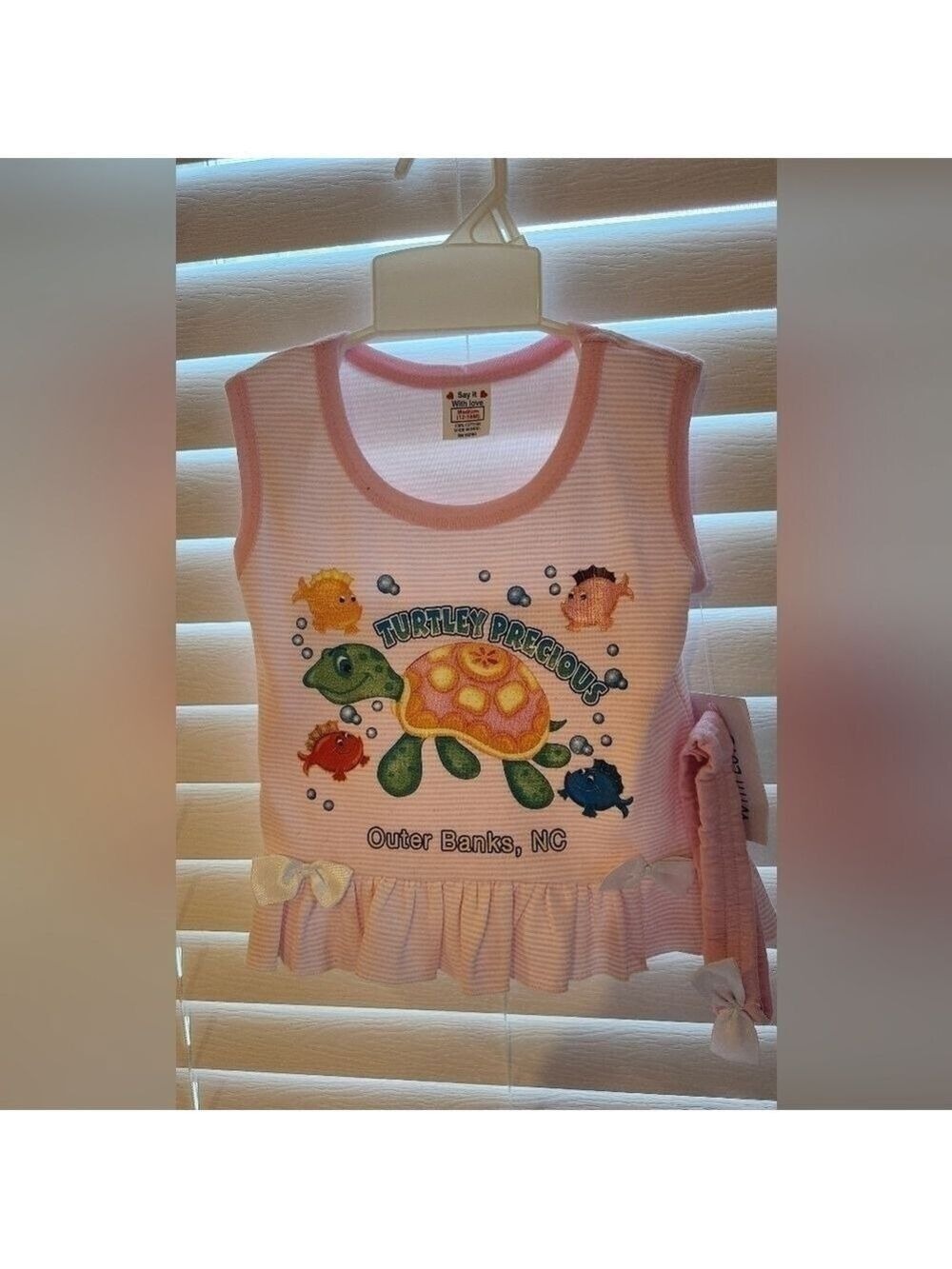 3 Piece Summer Outfit New Size 12-18 months Pink Stripe Turtle Fish Design